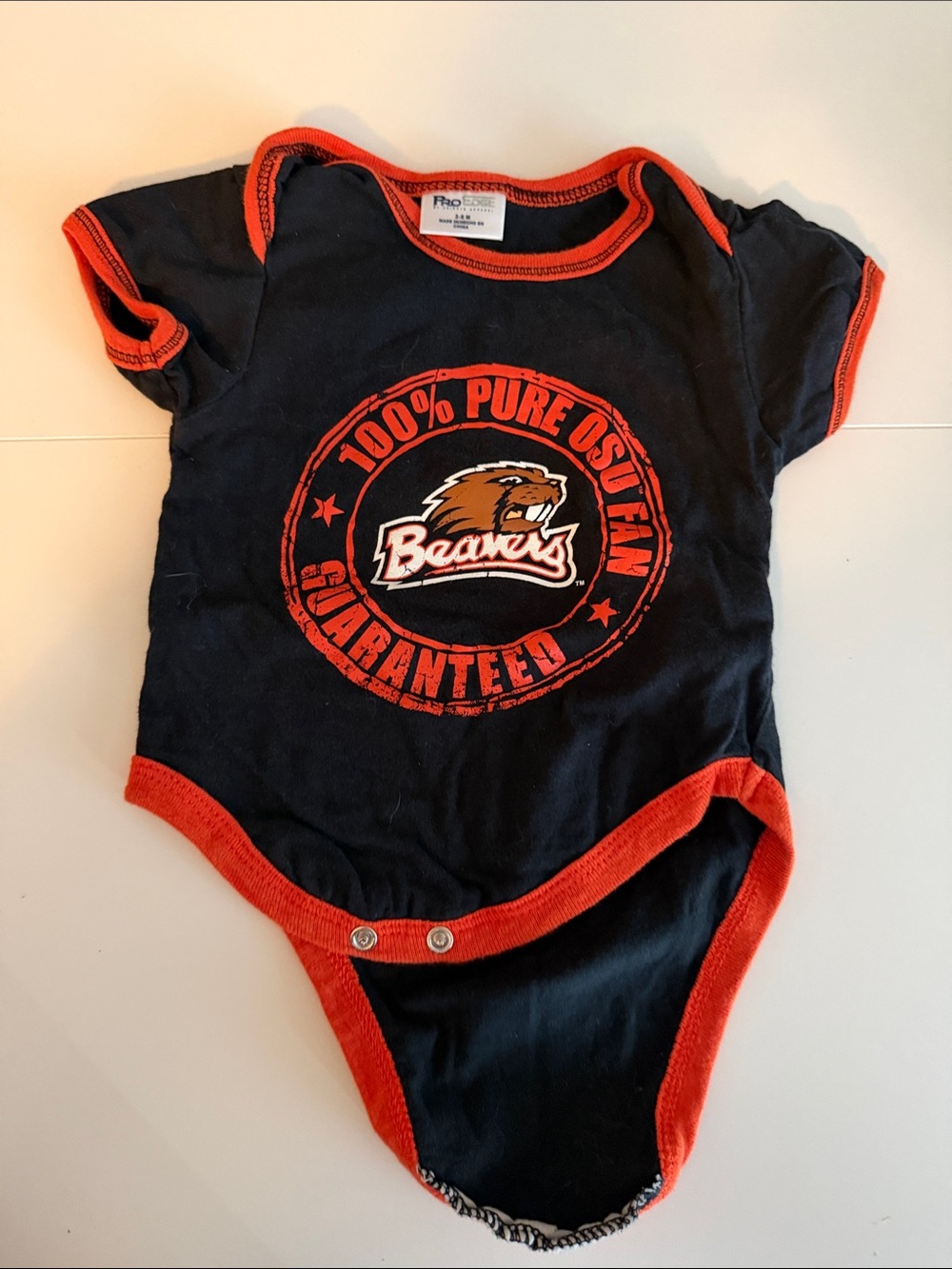 OSU Beavers Navy & Orange Baby One-Piece Bodysuit